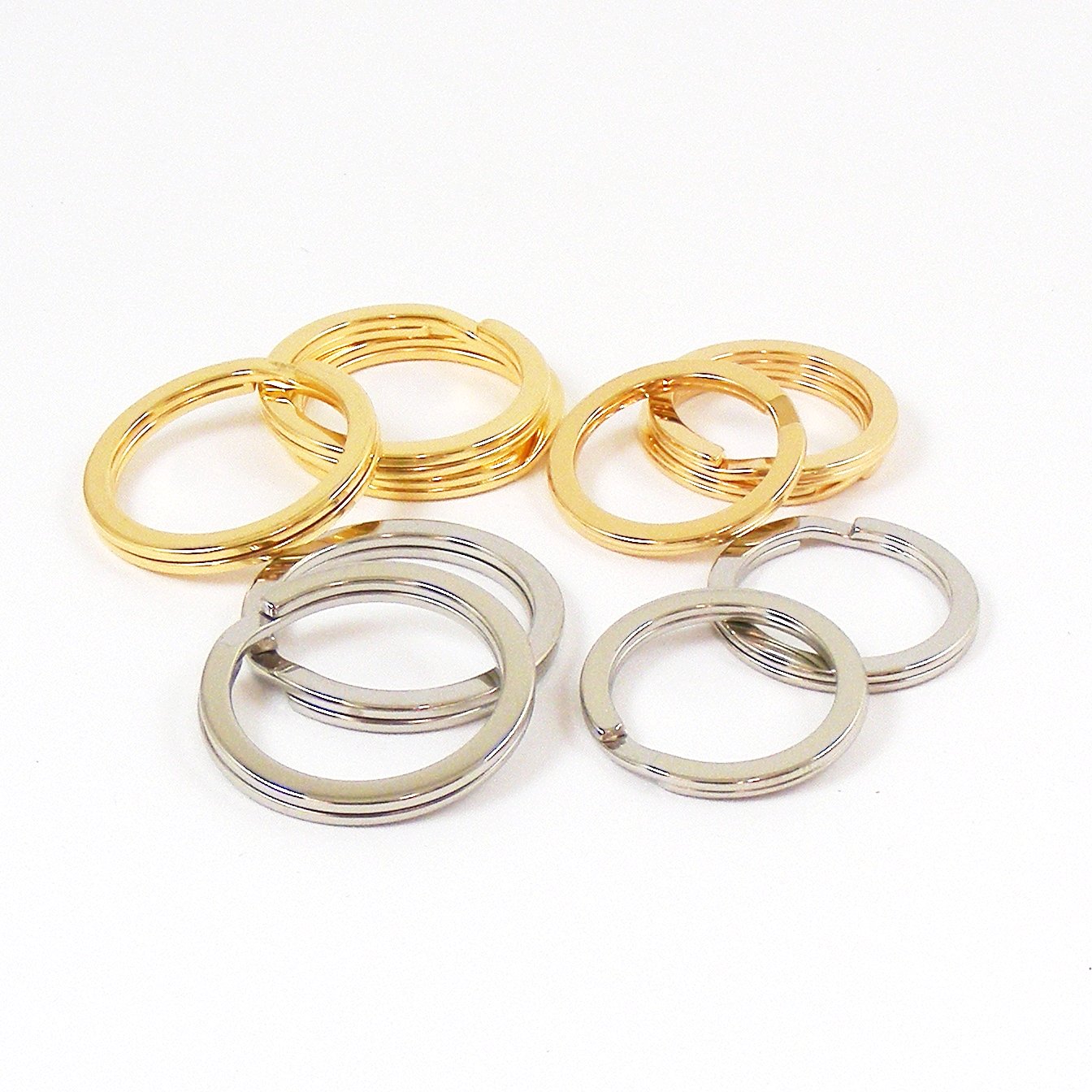 Heavy FLAT Split Rings  - Gold Plated & Nickel Plated