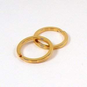 26mm FLAT 24 Carat Gold Plated Split Rings x 100