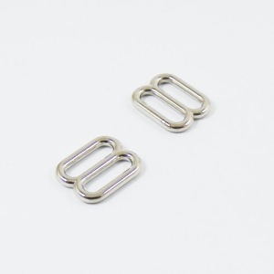 16mm Strap Adjuster / 3 Bar Slide Nickel Plated x2