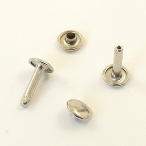 15mm Double Cap Nickel Plated Rivets x 100 - artisanleather.co.uk