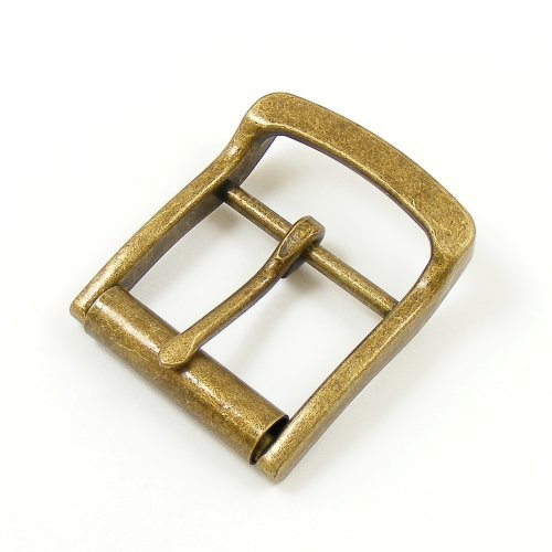 38mm Antiqued Brass Finish Roller Belt Buckle - artisanleather.co.uk