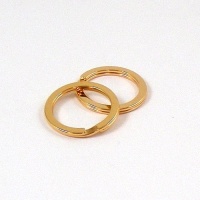 22mm FLAT 24 Carat Gold Plated Split Rings x 10