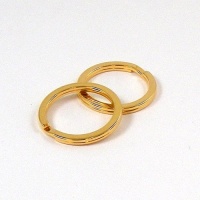 26mm FLAT 24 Carat Gold Plated Split Rings x 10